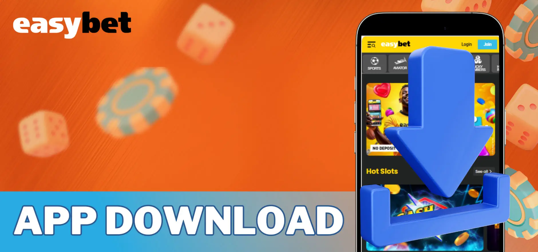 The Easybet app download is available for Android and iOS devices