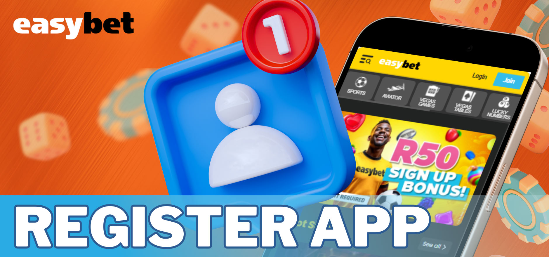 Registering with Easybet via the mobile app